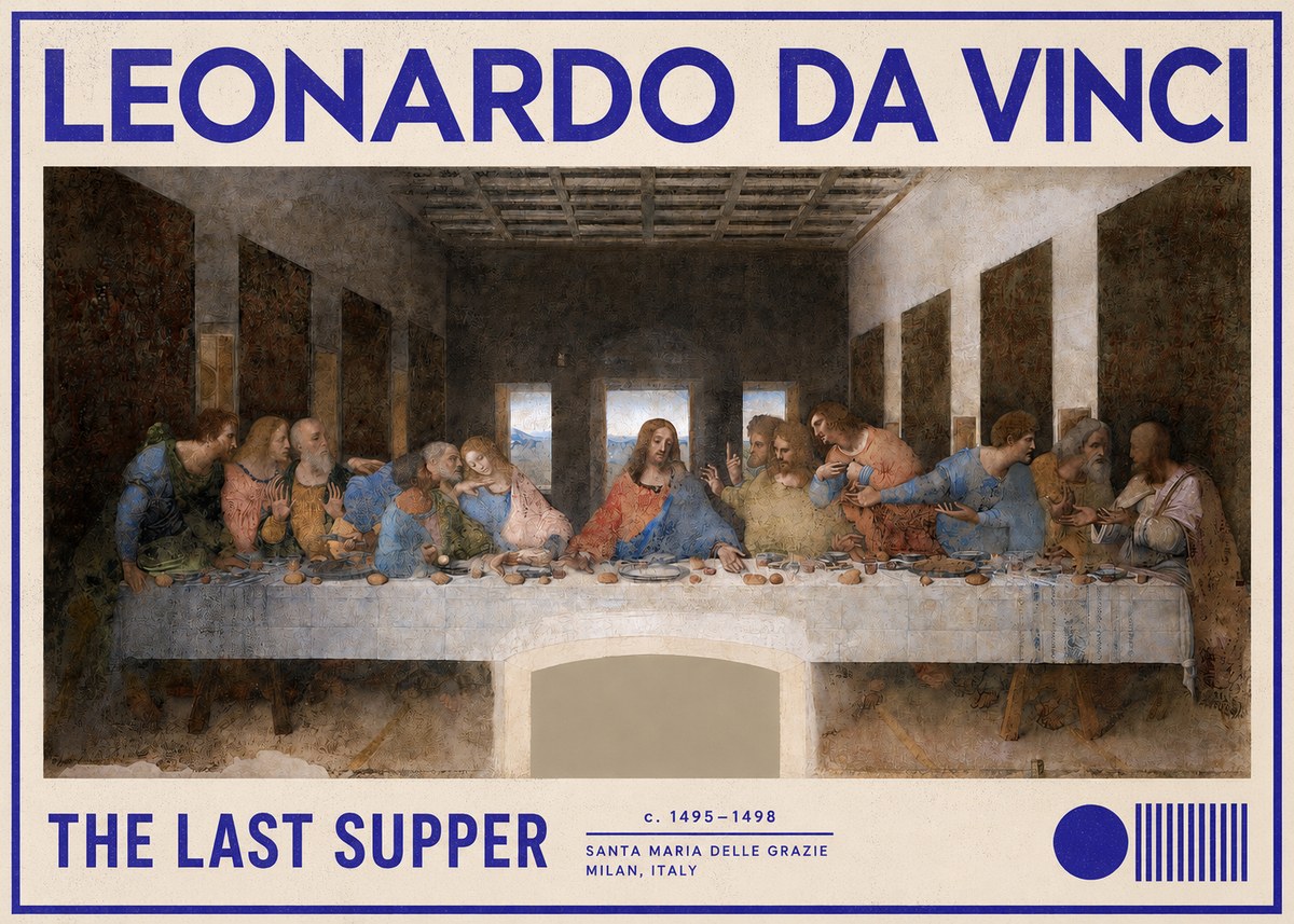 Leonardo da Vinci The Last Supper No2 - Póster