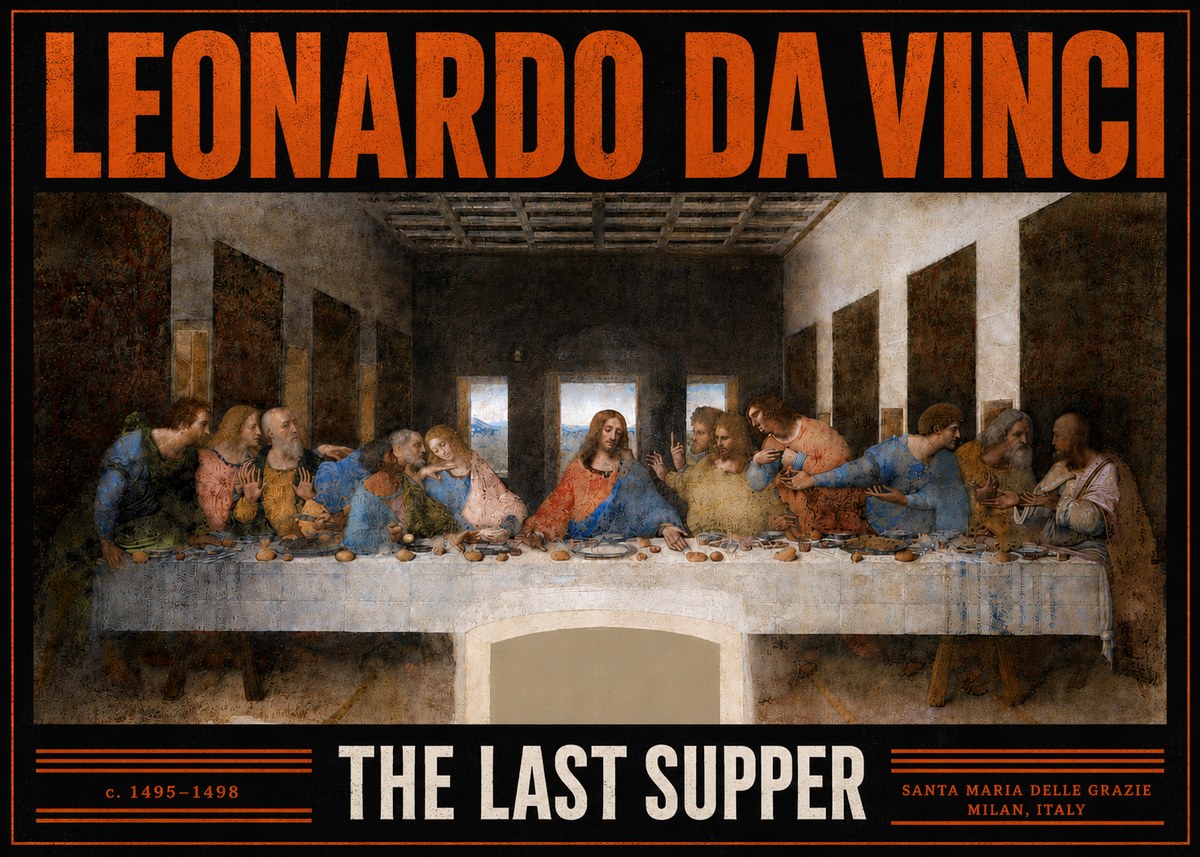 Leonardo da Vinci The Last Supper No5 - Póster
