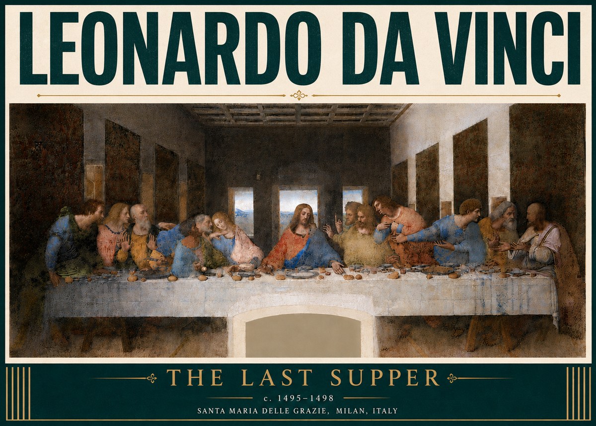 Leonardo da Vinci The Last Supper No6 - Póster