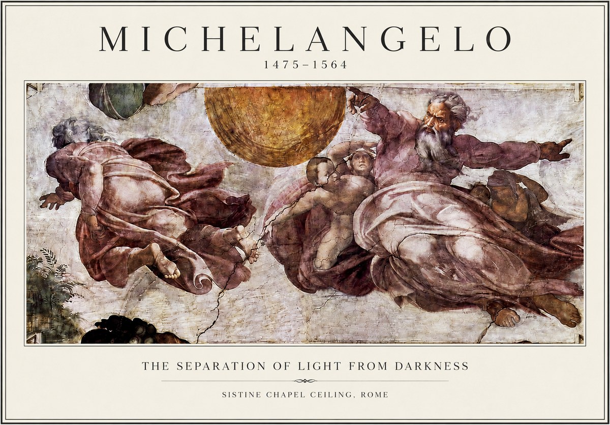 Michelangelo The Separation of Light from Darkness No3 - Póster