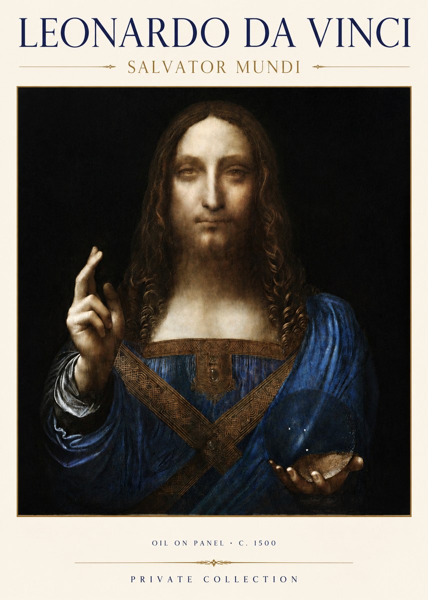 Leonardo da Vinci Salvator Mundi No3 - Póster