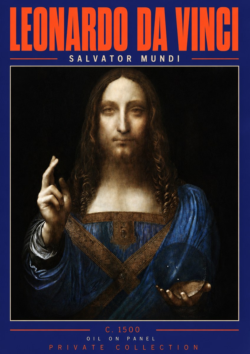 Leonardo da Vinci Salvator Mundi No4 - Póster