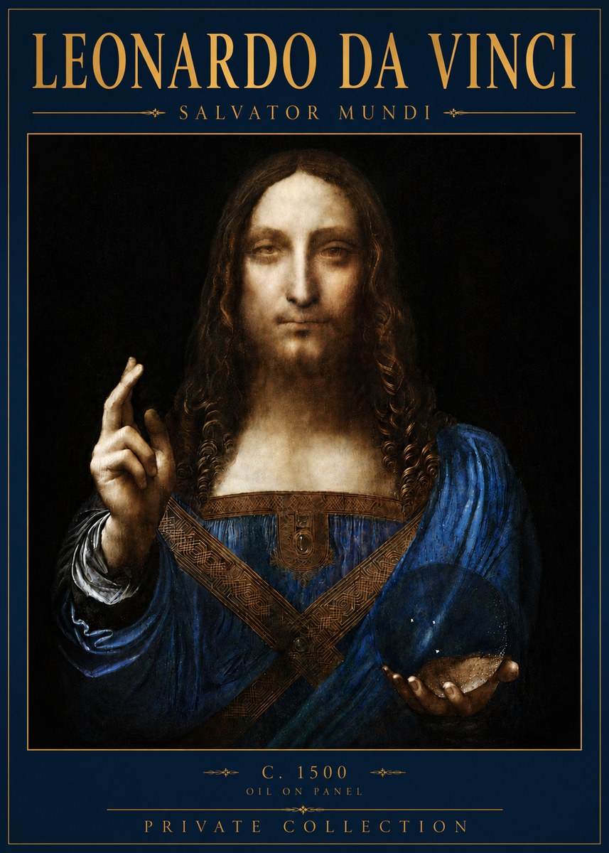 Leonardo da Vinci Salvator Mundi No6 - Póster