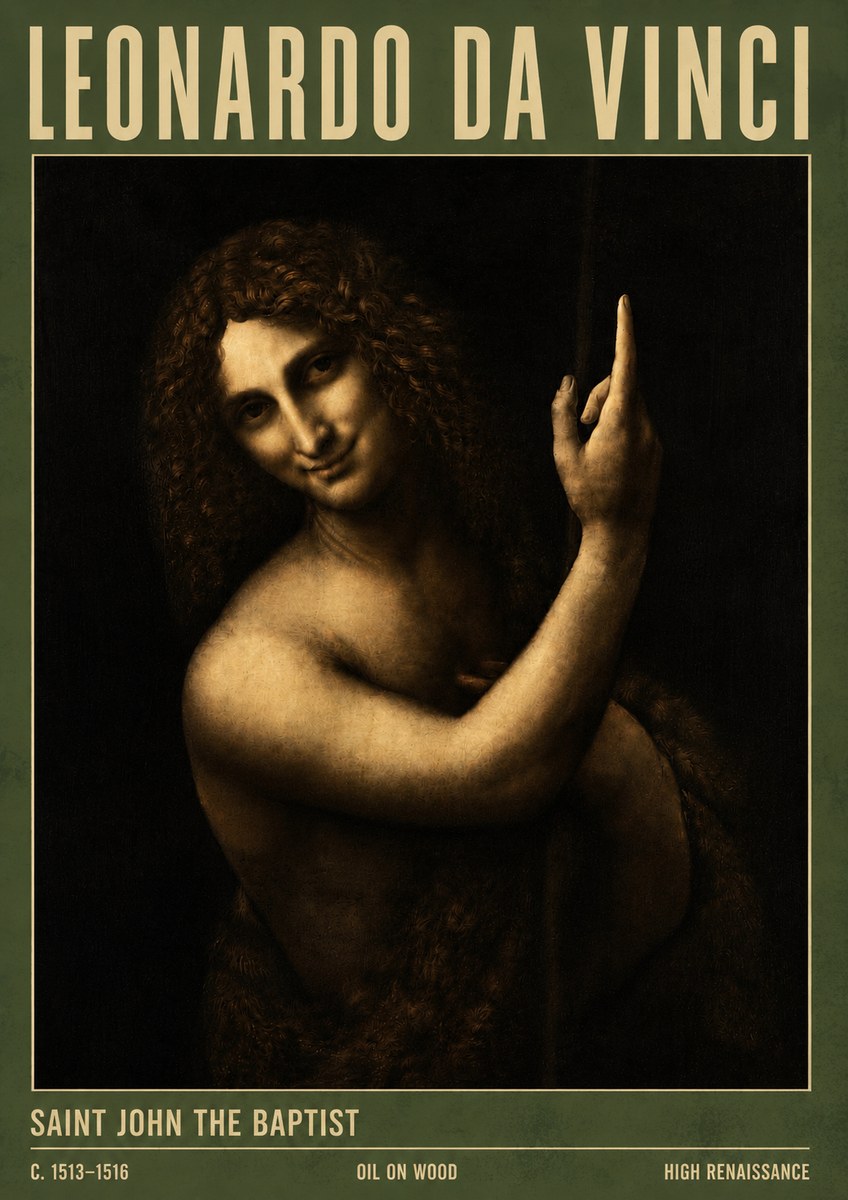 Leonardo da Vinci Saint John the Baptist No4 - Póster