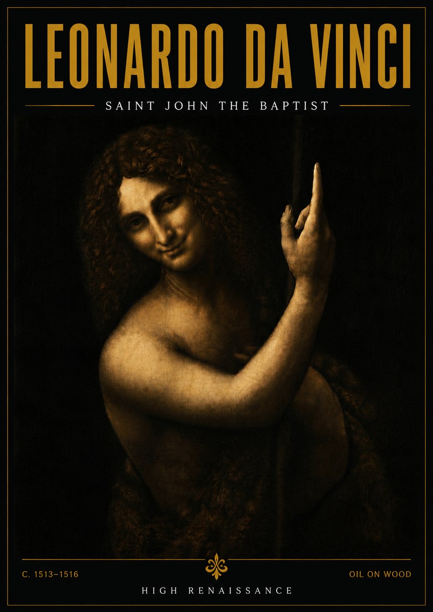 Leonardo da Vinci Saint John the Baptist No6 - Póster