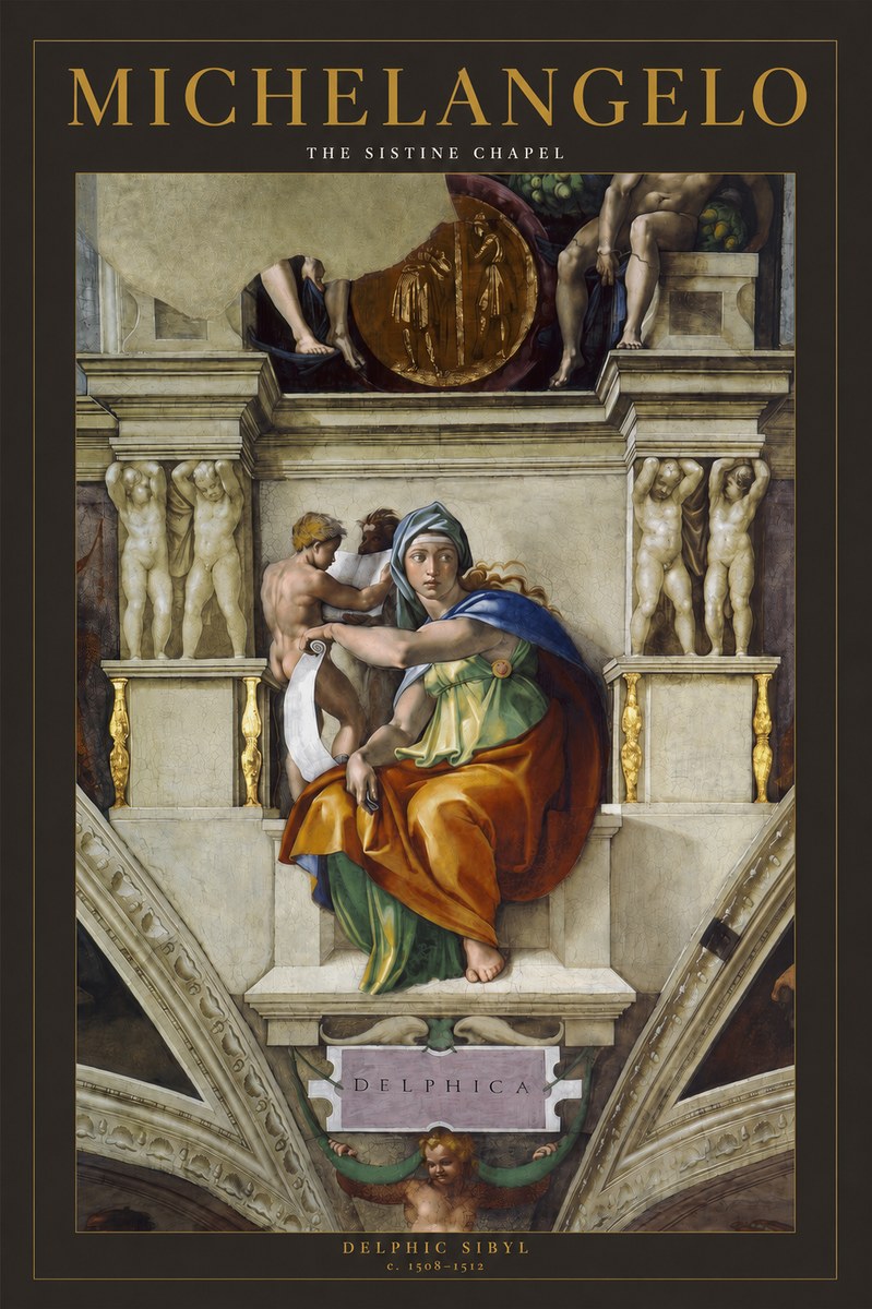 Michelangelo Delphic Sibyl No2 - Póster