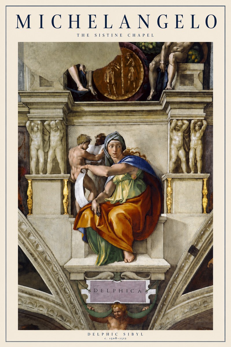 Michelangelo Delphic Sibyl No3 - Póster