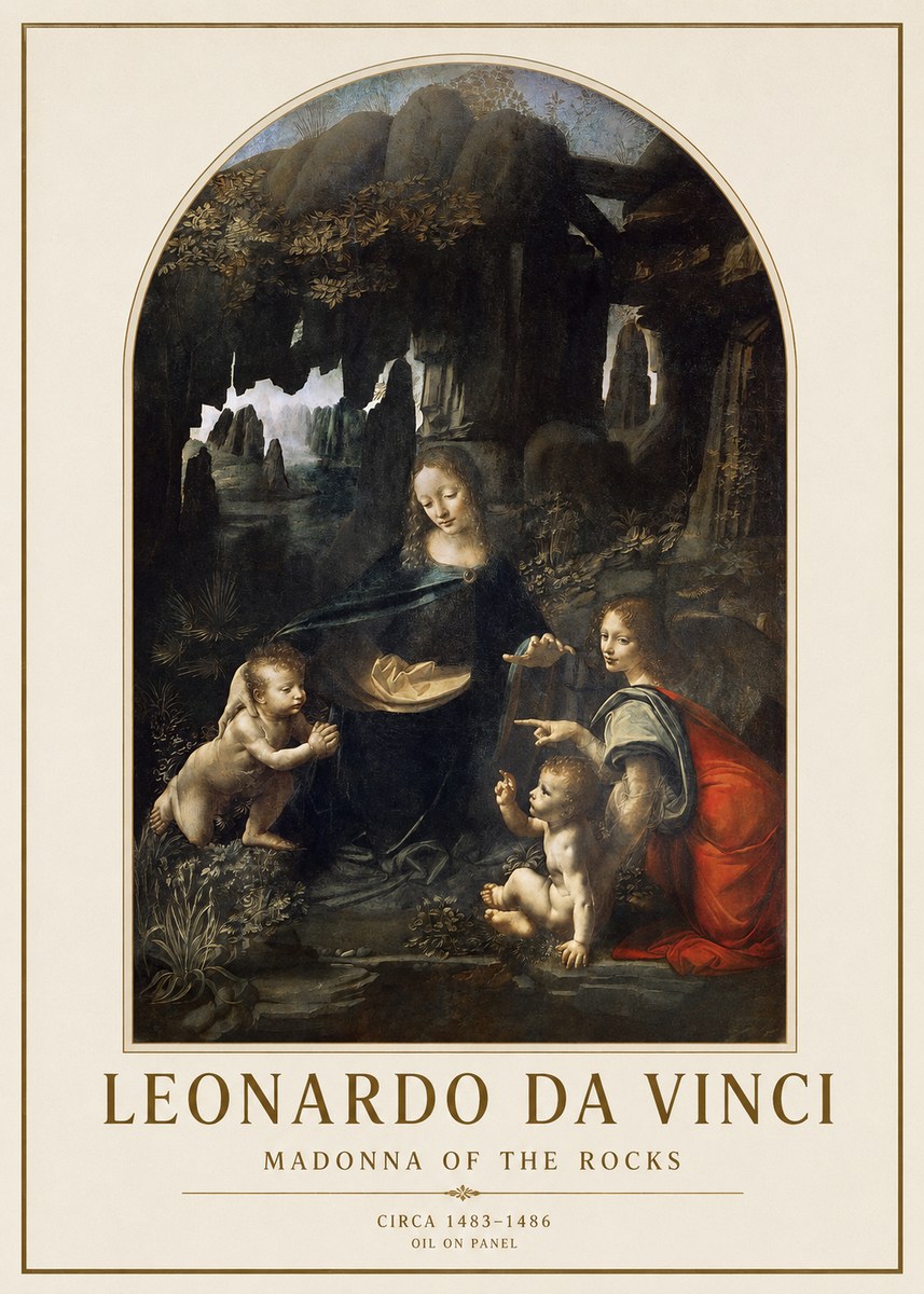Leonardo da Vinci Madonna of the Rocks No1 - Póster
