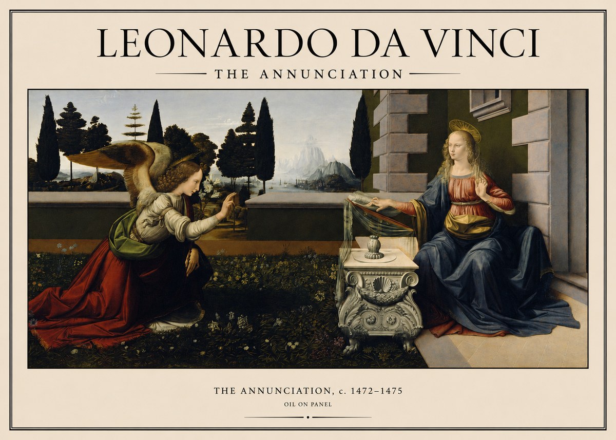 Leonardo da Vinci The Annunciation No1 - Póster
