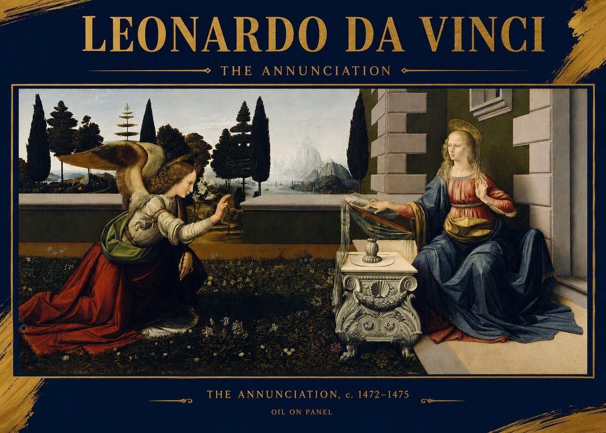 Leonardo da Vinci The Annunciation No2 - Póster