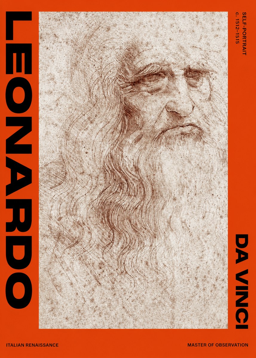 Leonardo da Vinci Self-portrait I No2 - Póster