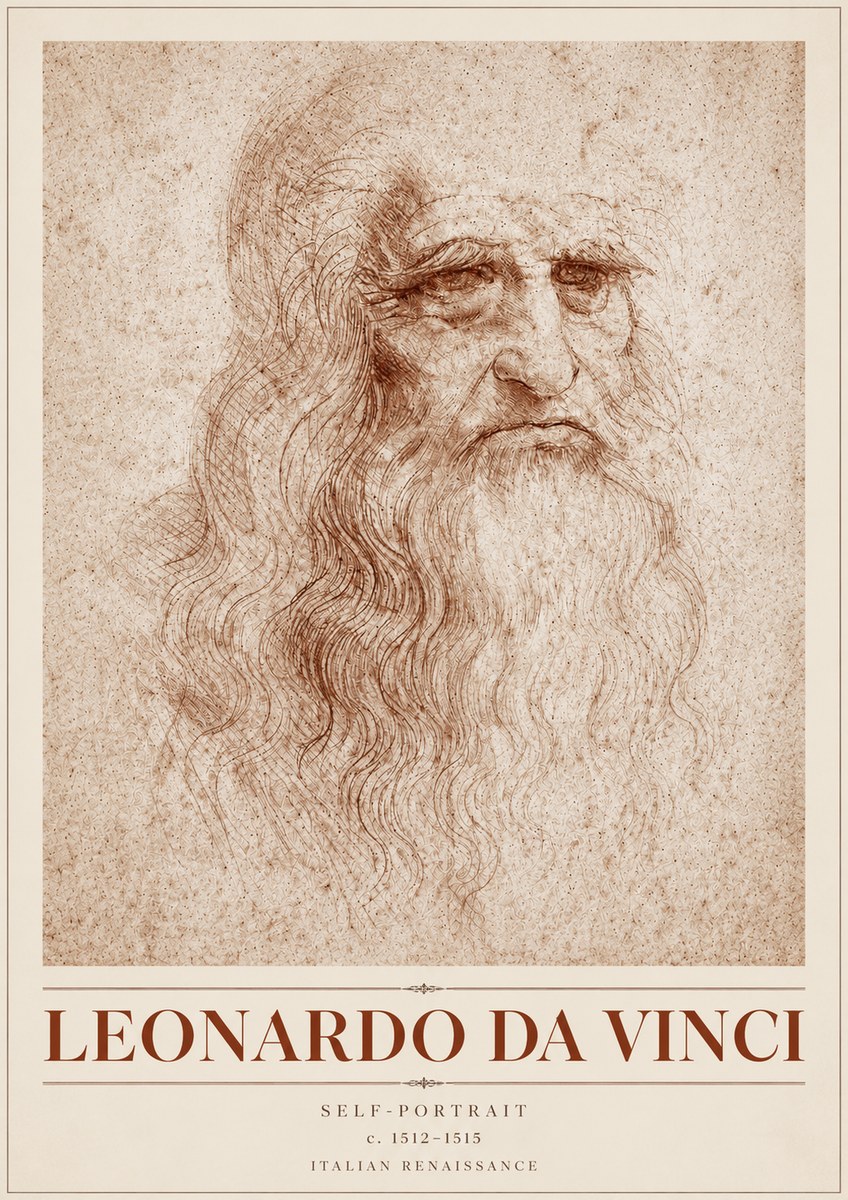 Leonardo da Vinci Self-portrait I No4 - Póster