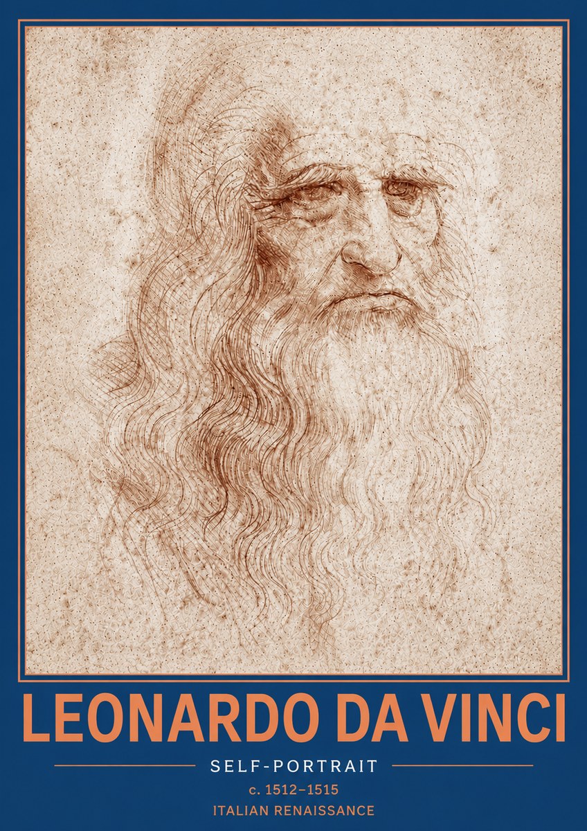 Leonardo da Vinci Self-portrait I No5 - Póster