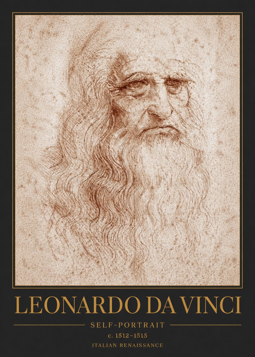 Leonardo da Vinci Self-portrait I No6 - Póster