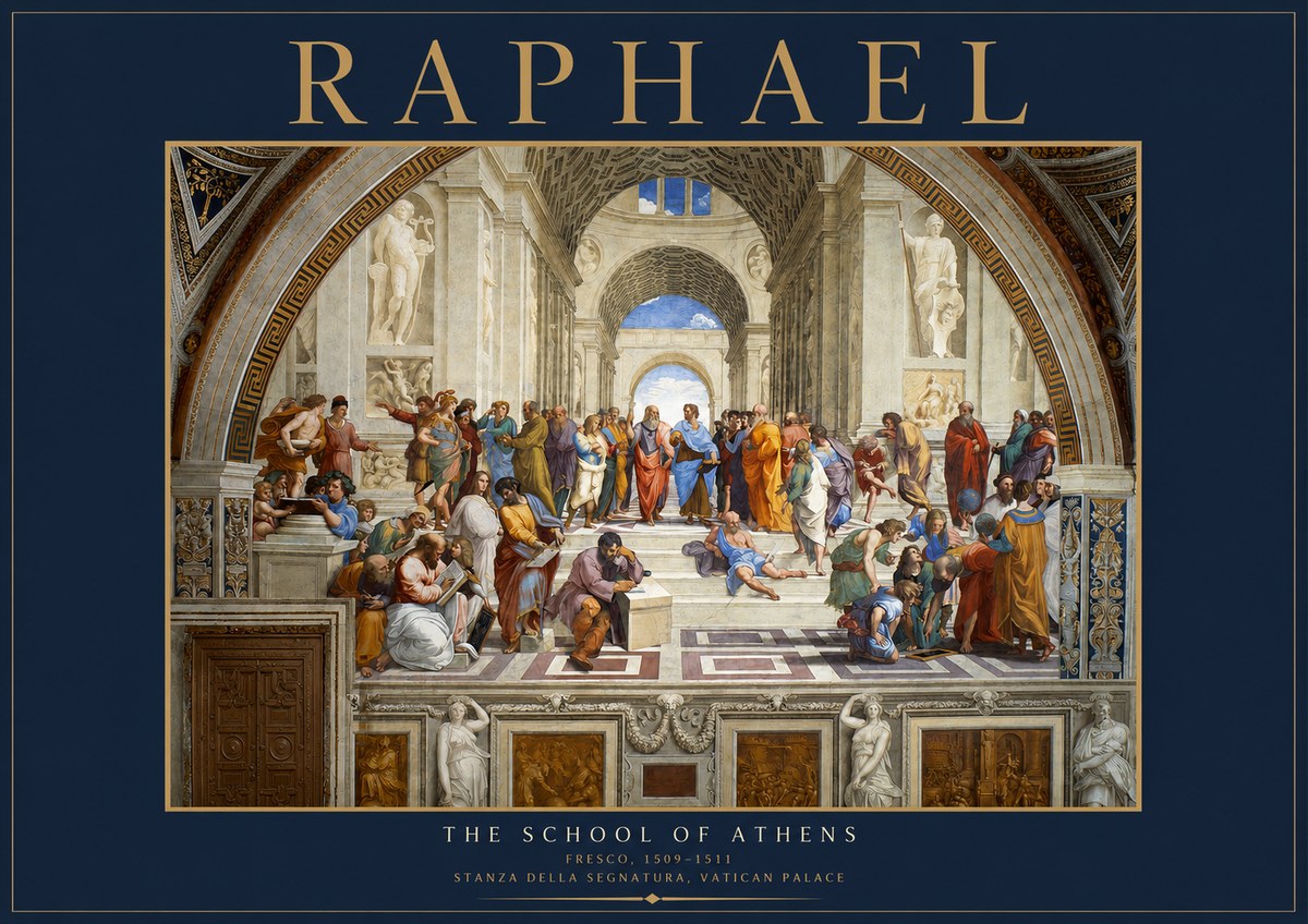 Raphael The School of Athens No2 - Póster