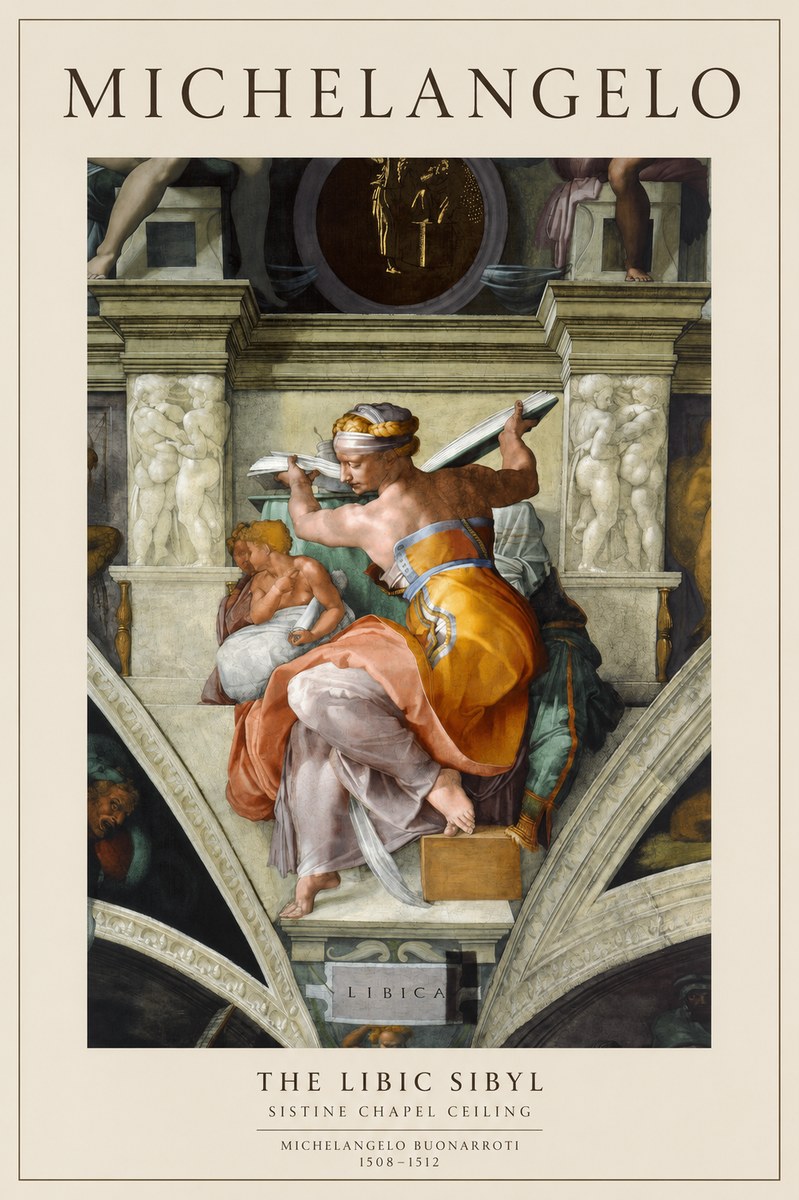 Michelangelo The Libic Sibyl No1 - Póster