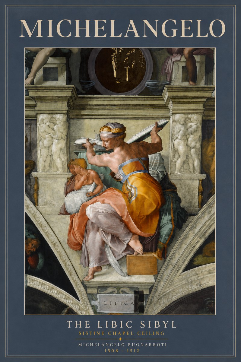 Michelangelo The Libic Sibyl No3 - Póster