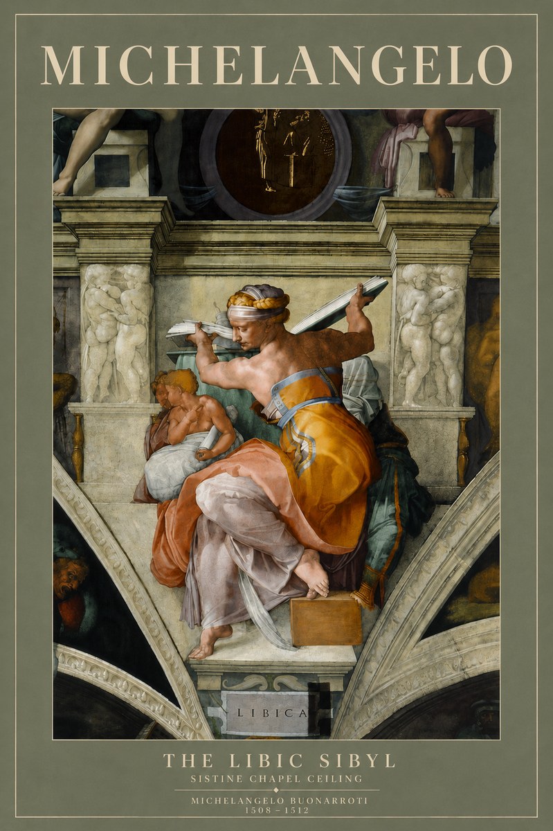 Michelangelo The Libic Sibyl No5 - Póster