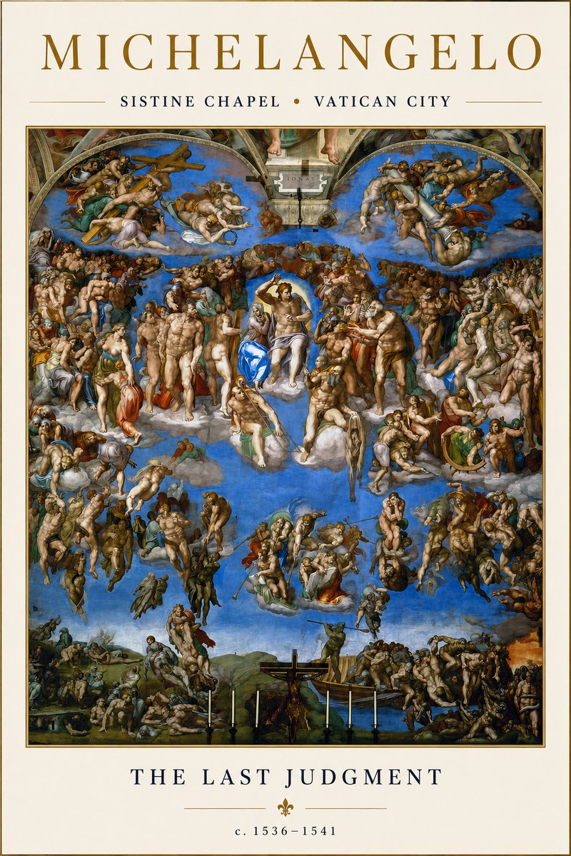Michelangelo The Last Judgment No4 - Póster