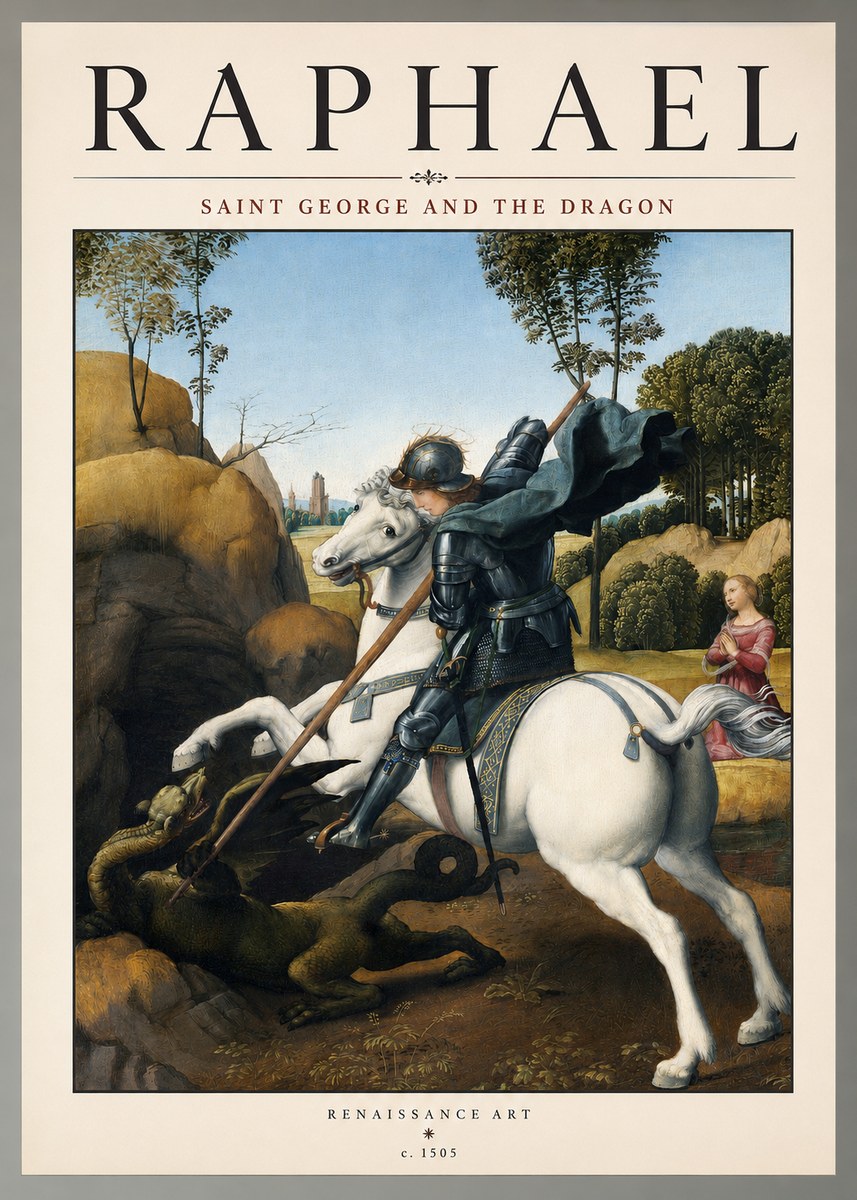 Raphael Saint George and the Dragon No2 - Póster