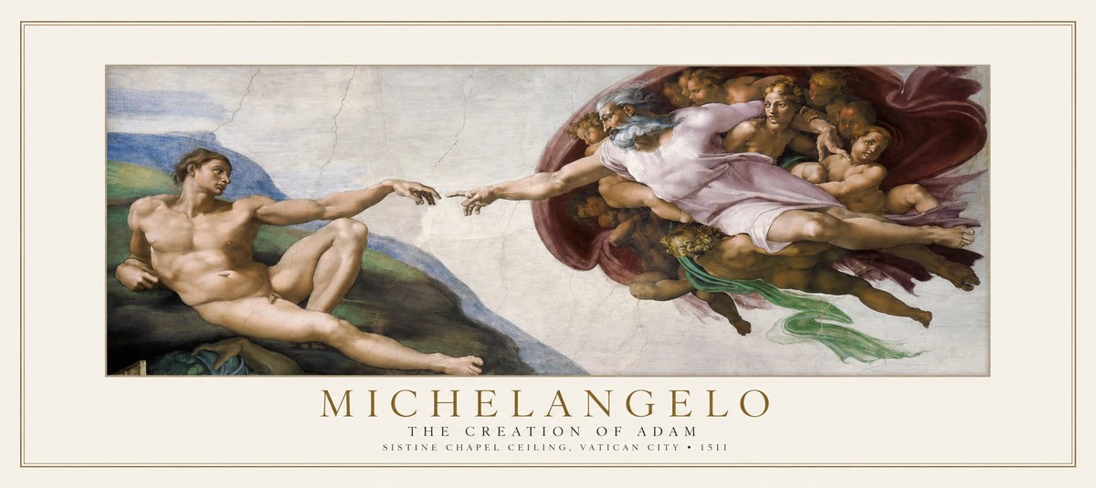 Michelangelo The Creation of Adam No1 - Póster