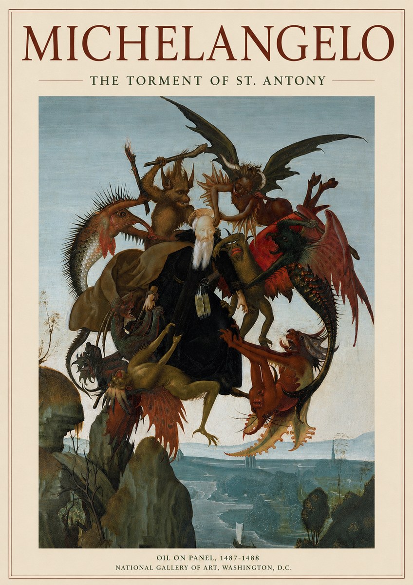 Michelangelo The Torment of St. Antony No3 - Póster