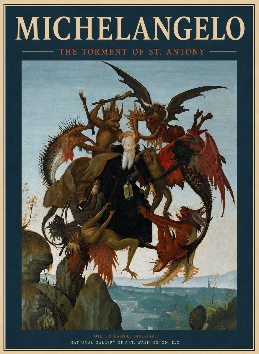 Michelangelo The Torment of St. Antony No6 - Póster