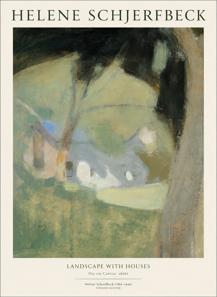 Helene Schjerfbeck Landscape with Houses No1 - Póster