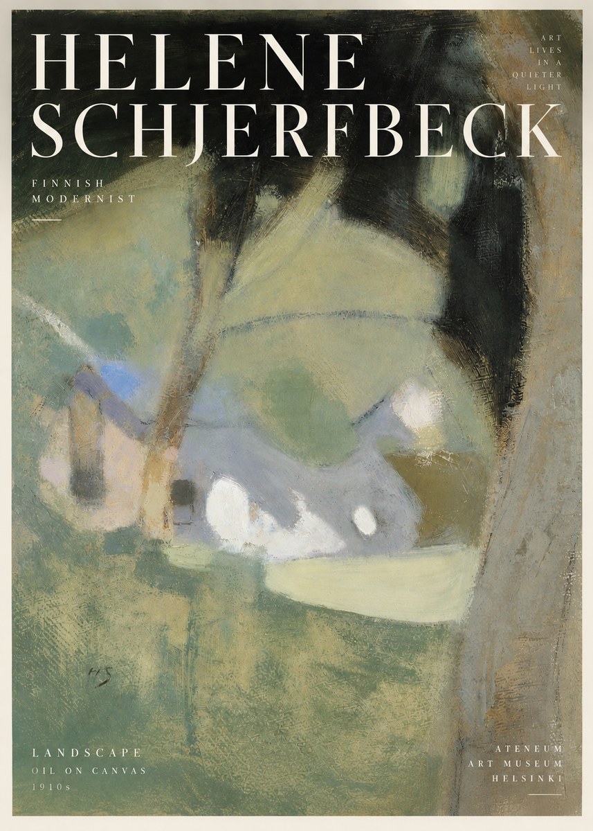 Helene Schjerfbeck Landscape with Houses No5 - Póster
