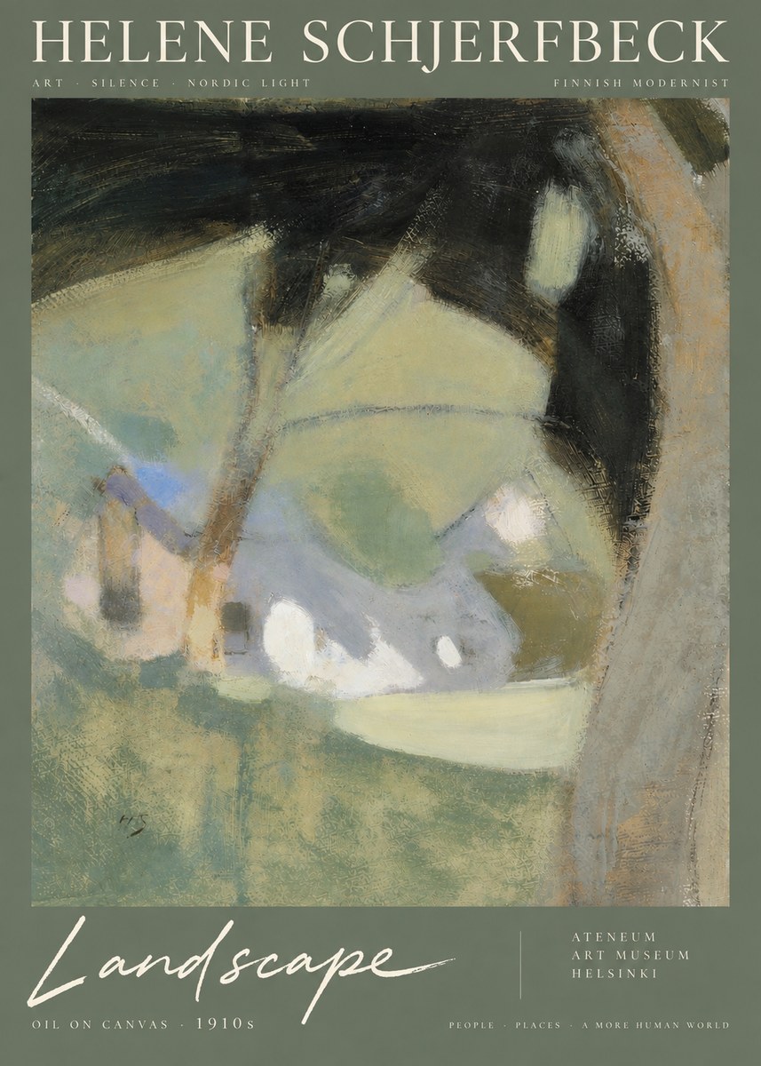 Helene Schjerfbeck Landscape with Houses No6 - Póster
