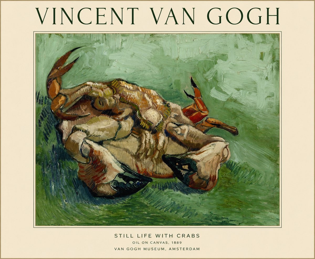 Van Gogh Still Life with Crabs No1 - Póster