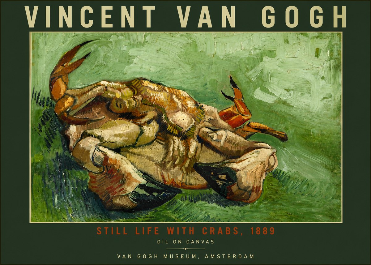 Van Gogh Still Life with Crabs No4 - Póster
