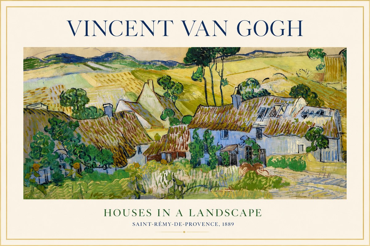 Van Gogh Houses in a Landscape No1 - Póster