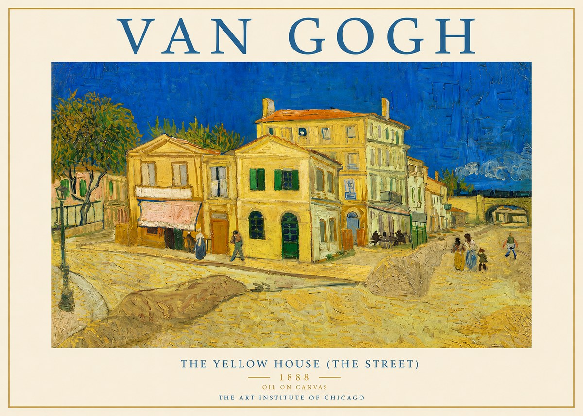 Van Gogh The Yellow House (the Street) No3 - Póster