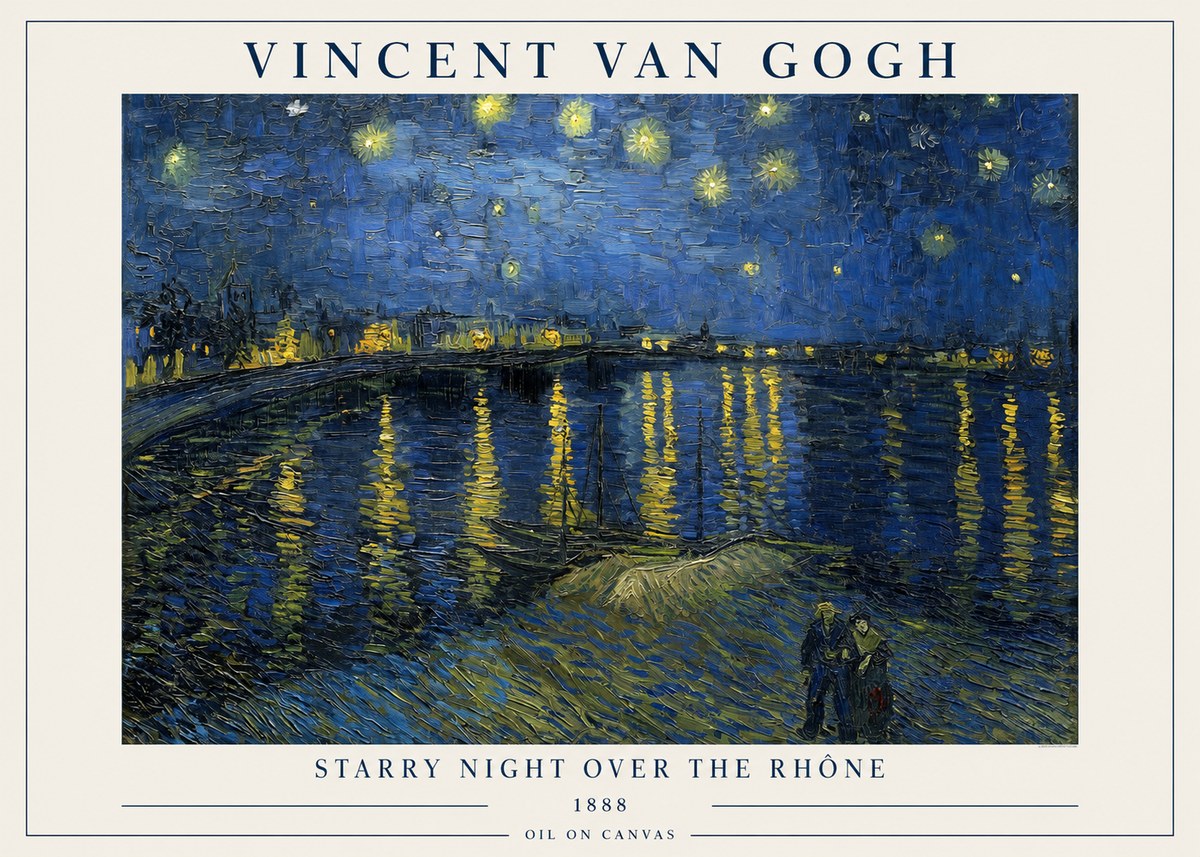 Van Gogh Starry Night over the Rhône No1 - Póster