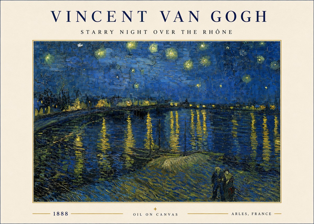 Van Gogh Starry Night over the Rhône No3 - Póster