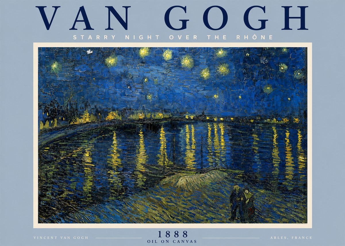 Van Gogh Starry Night over the Rhône No5 - Póster