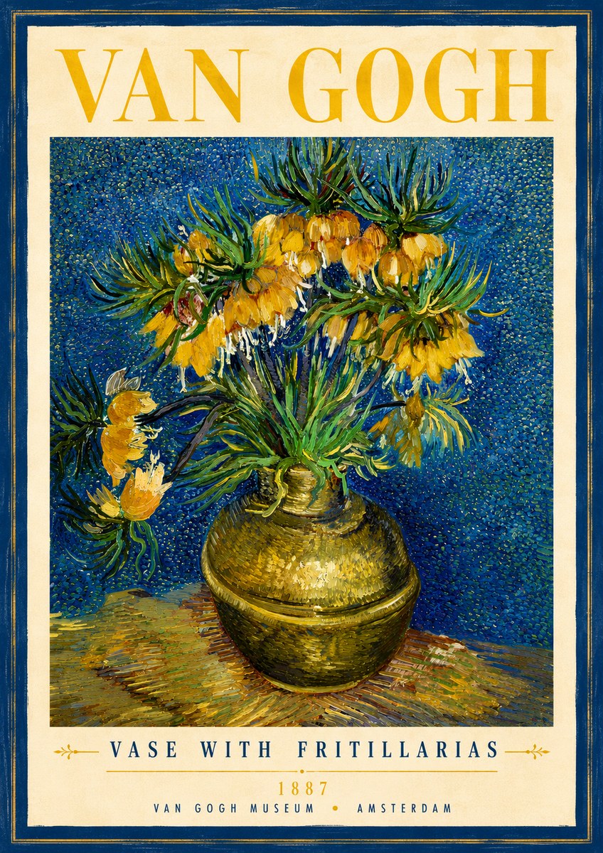 Van Gogh Vase with Fritillarias No3 - Póster
