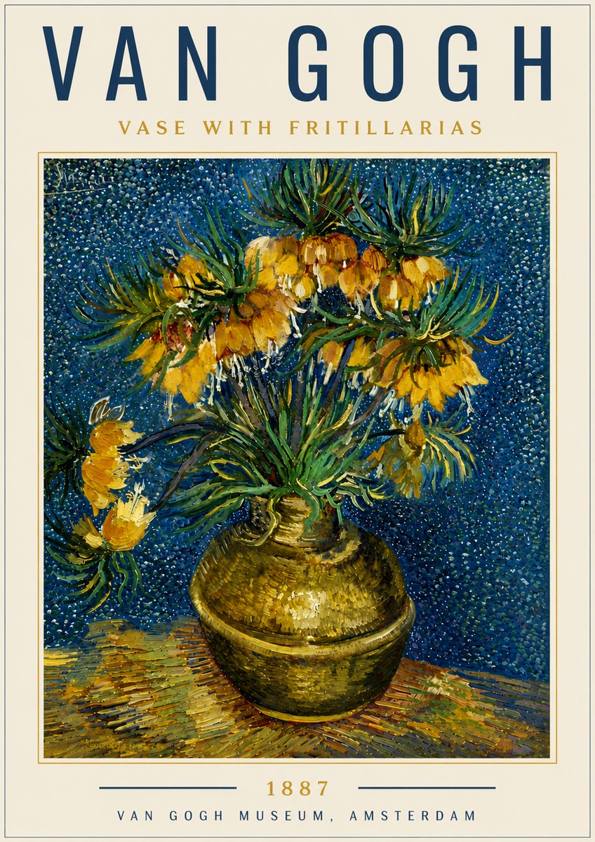 Van Gogh Vase with Fritillarias No6 - Póster