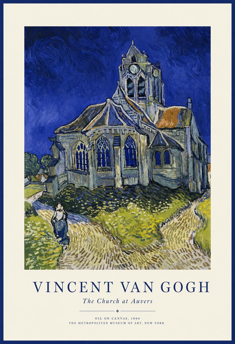 Van Gogh The Church at Auvers I No1 - Póster