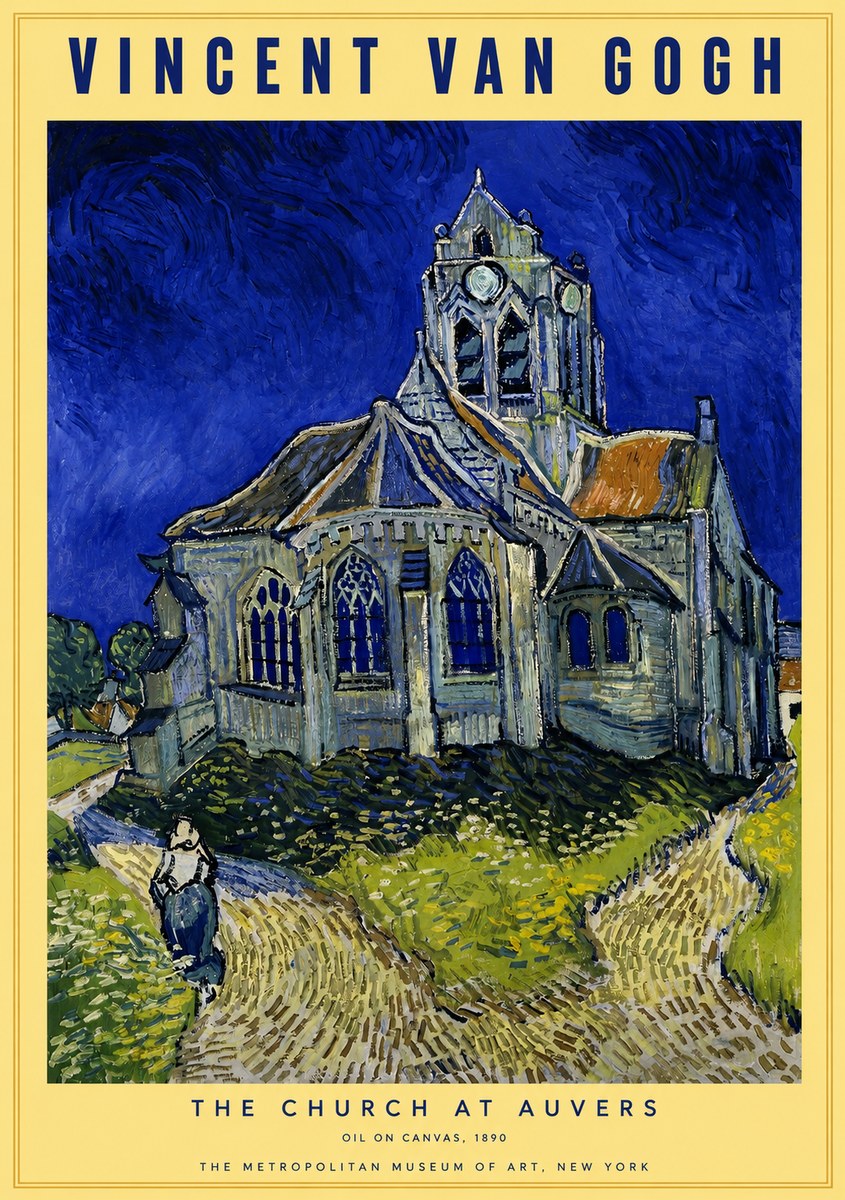 Van Gogh The Church at Auvers I No2 - Póster