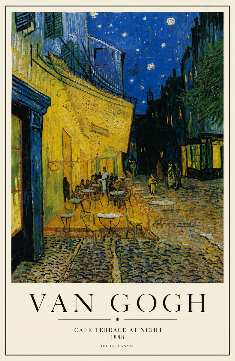Van Gogh Café Terrace at Night No3 - Póster