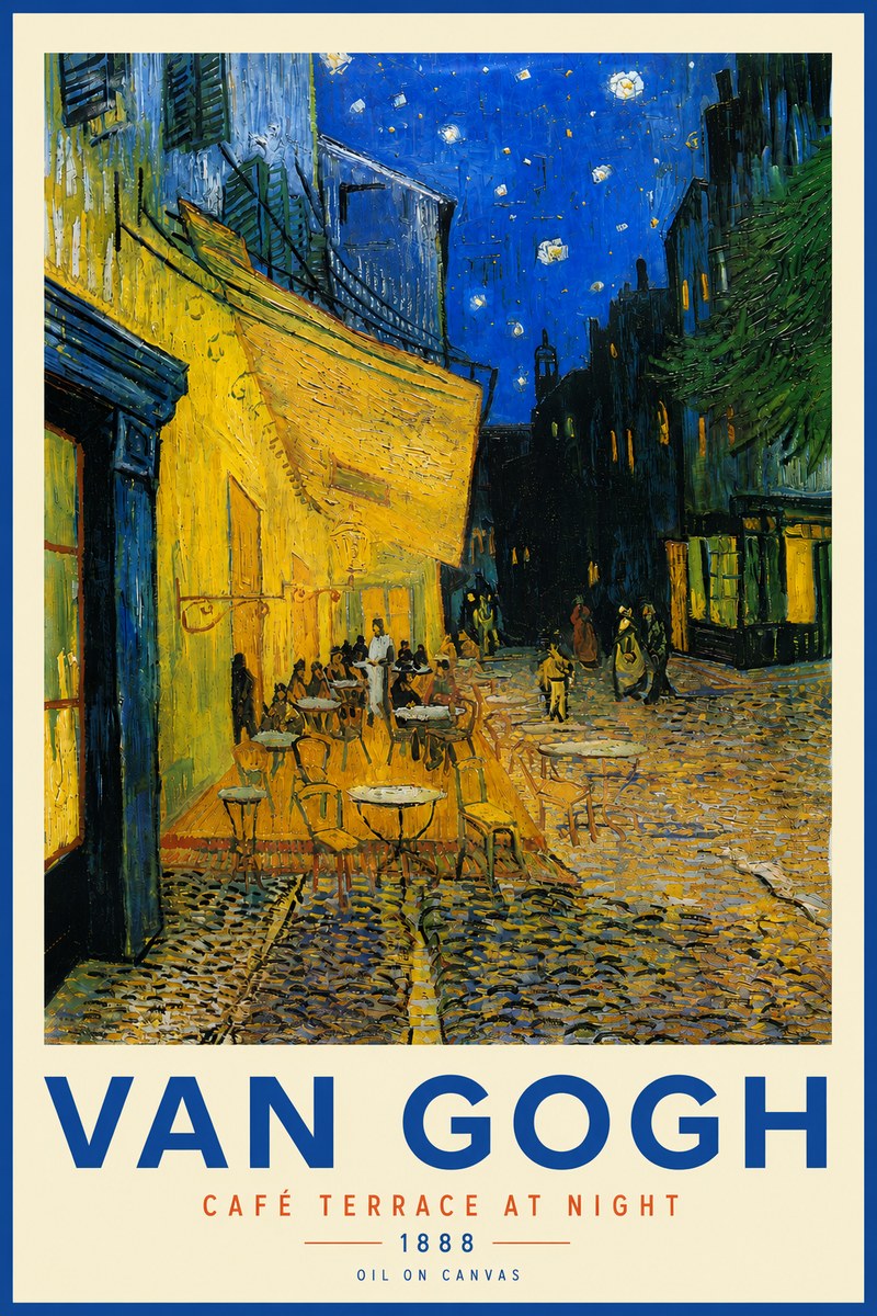 Van Gogh Café Terrace at Night No4 - Póster