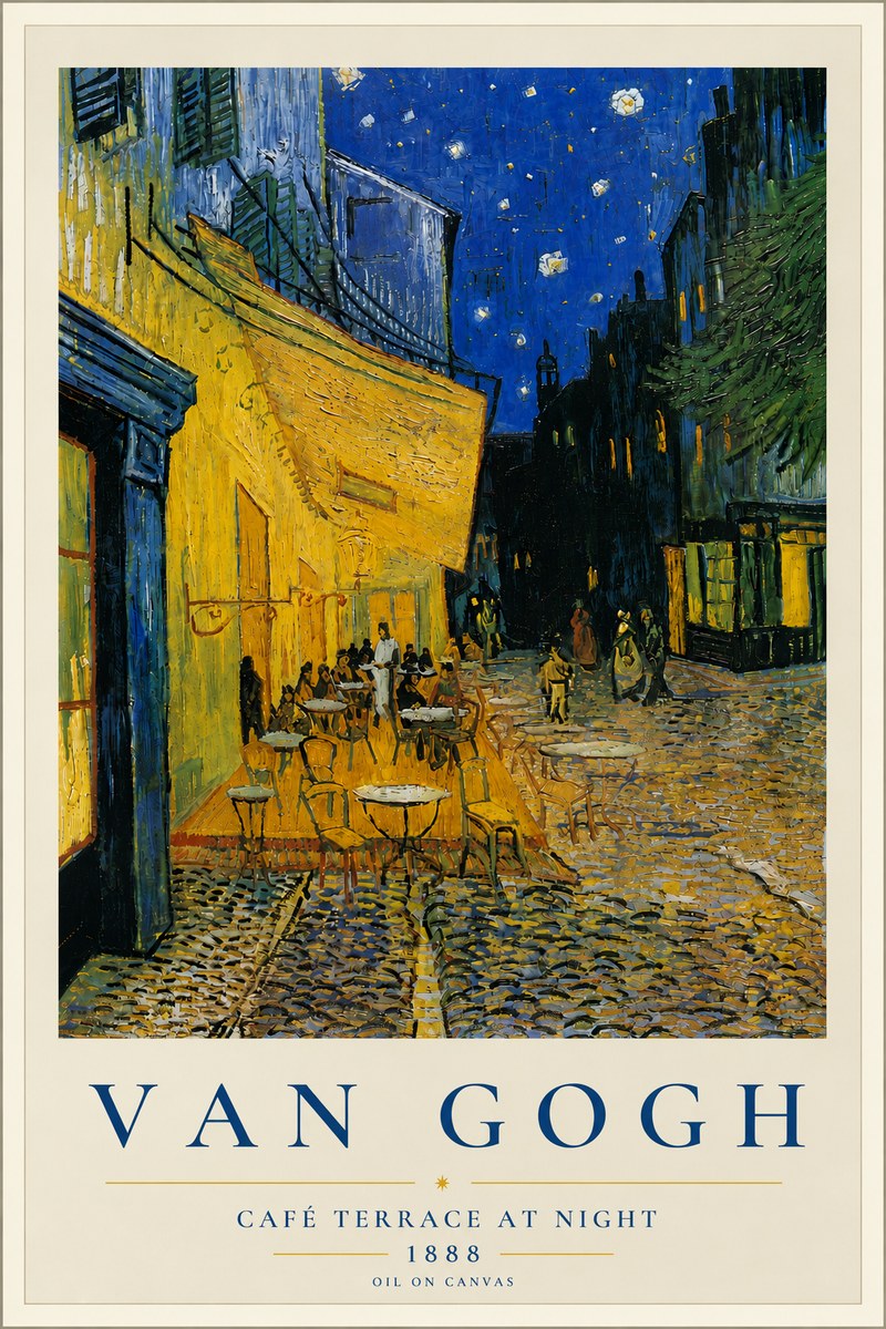 Van Gogh Café Terrace at Night No5 - Póster