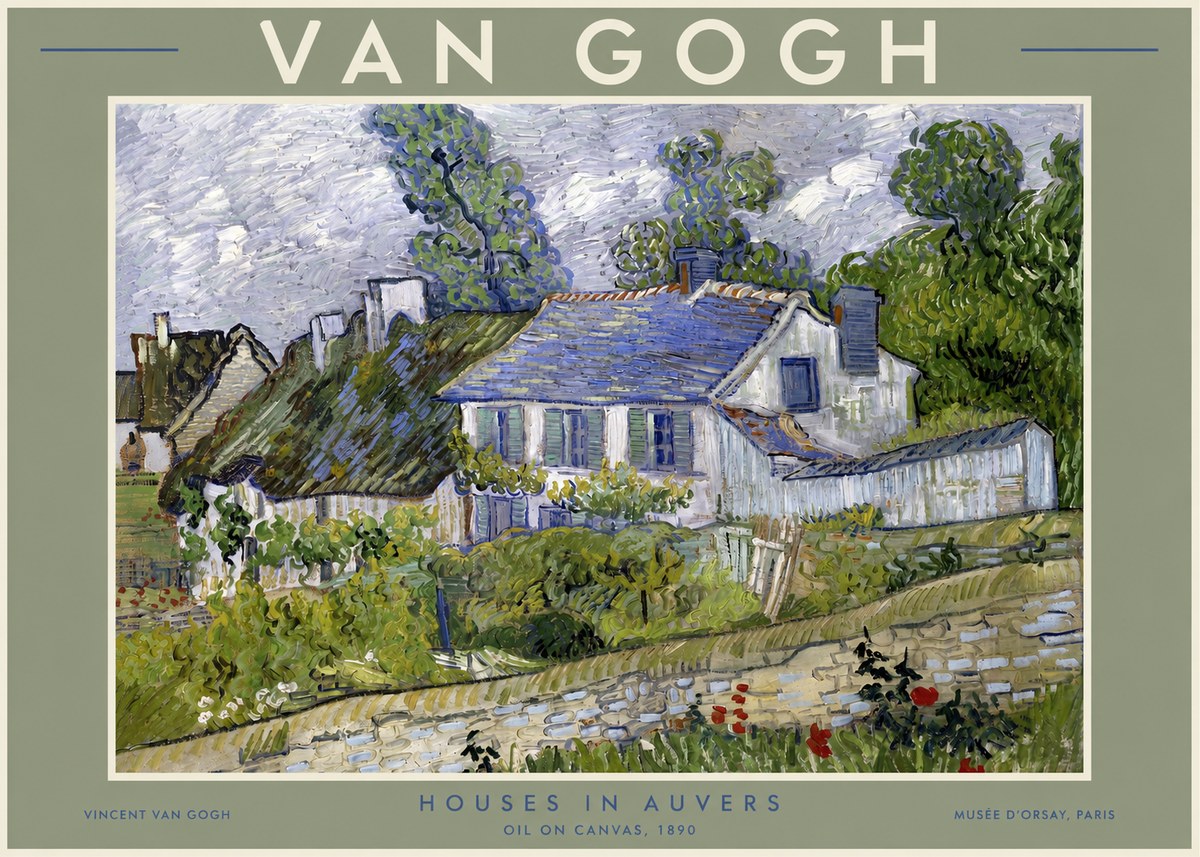 Van Gogh Houses in Auvers No2 - Póster