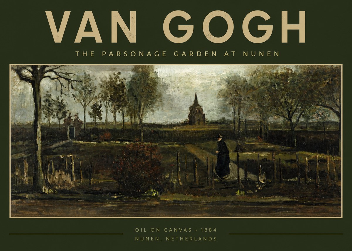 Van Gogh The Parsonage Garden at Nunen No2 - Póster