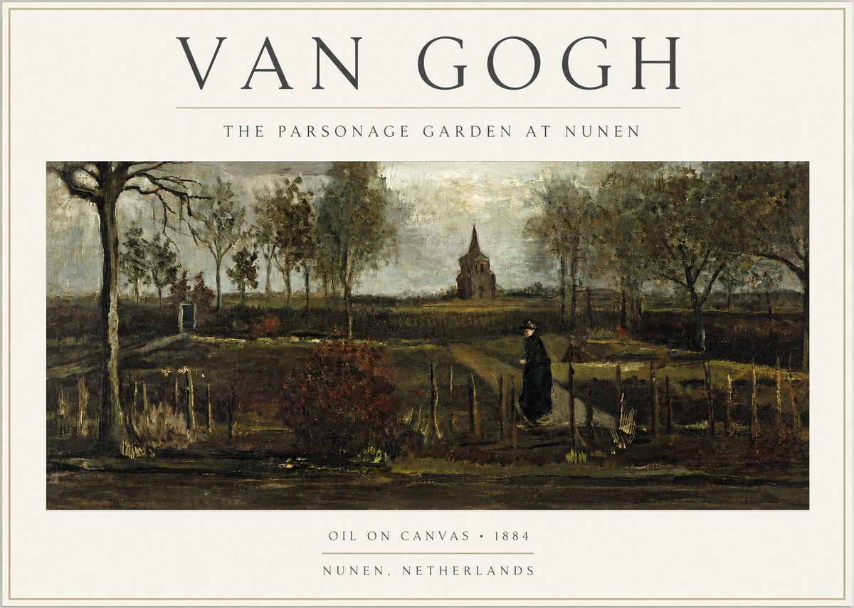 Van Gogh The Parsonage Garden at Nunen No3 - Póster