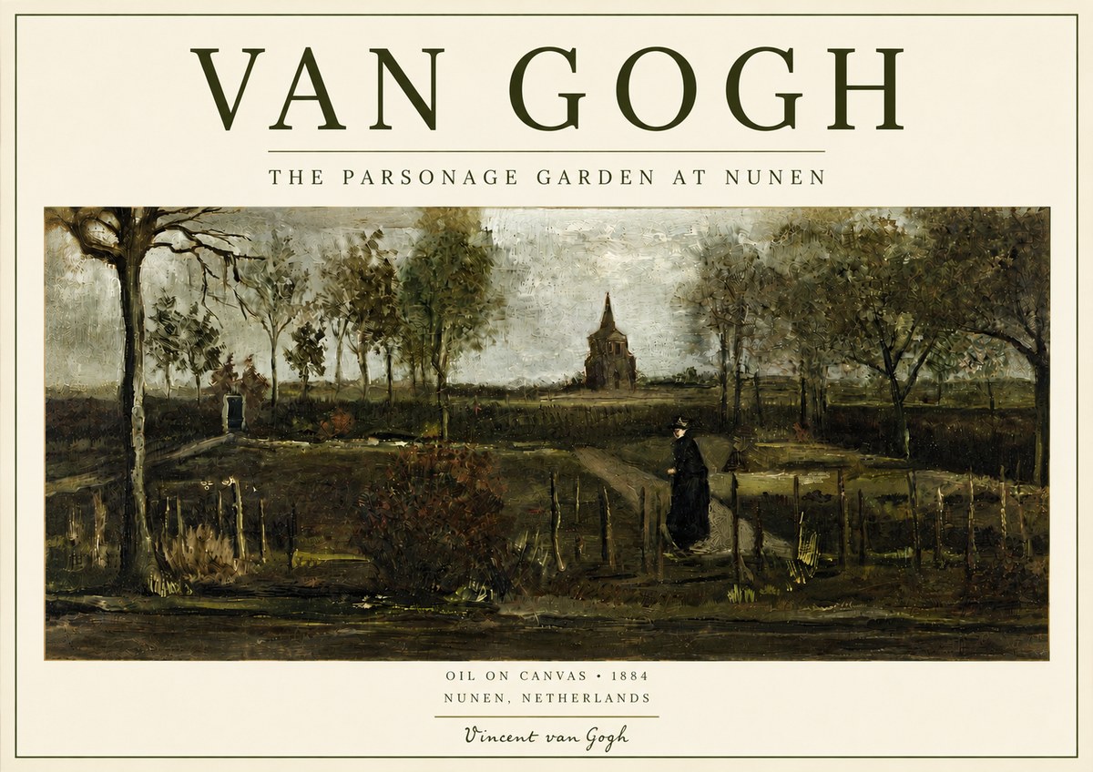 Van Gogh The Parsonage Garden at Nunen No4 - Póster