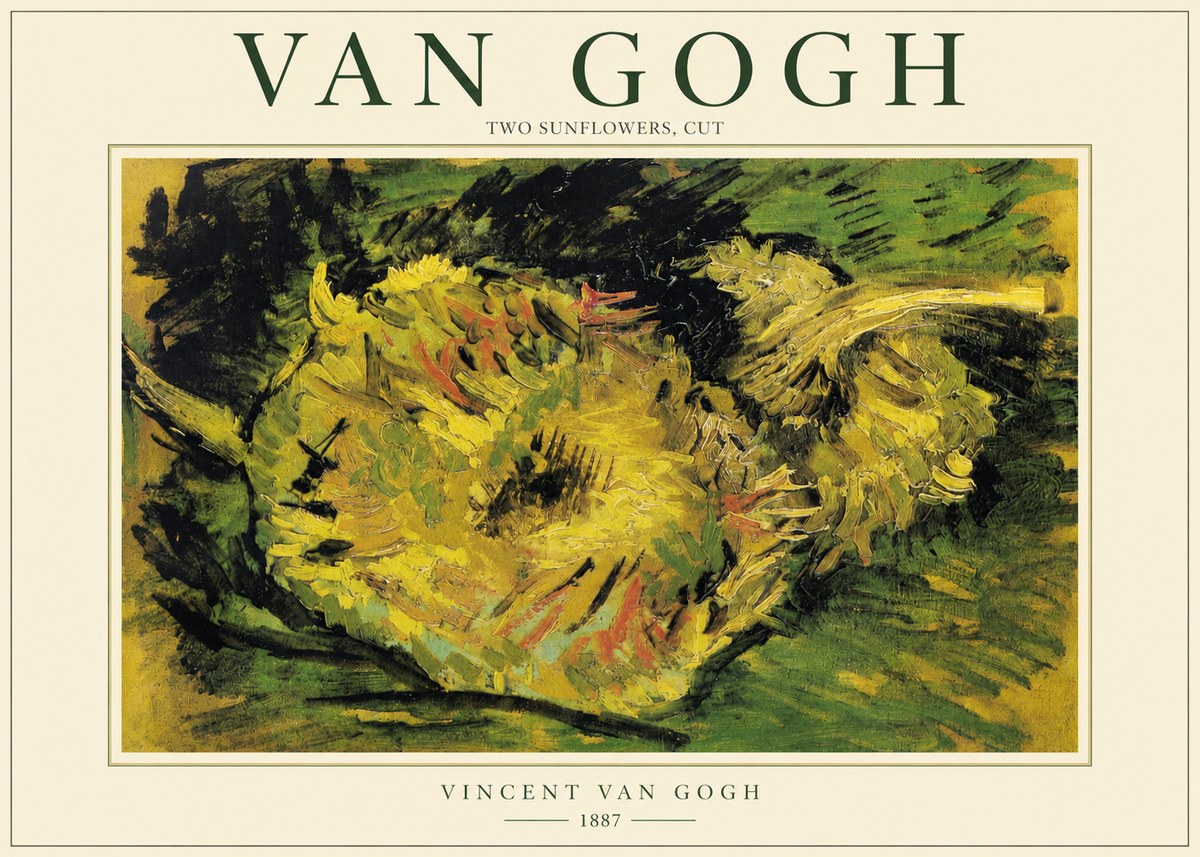 Van Gogh Two Sunflowers, Cut No2 - Póster