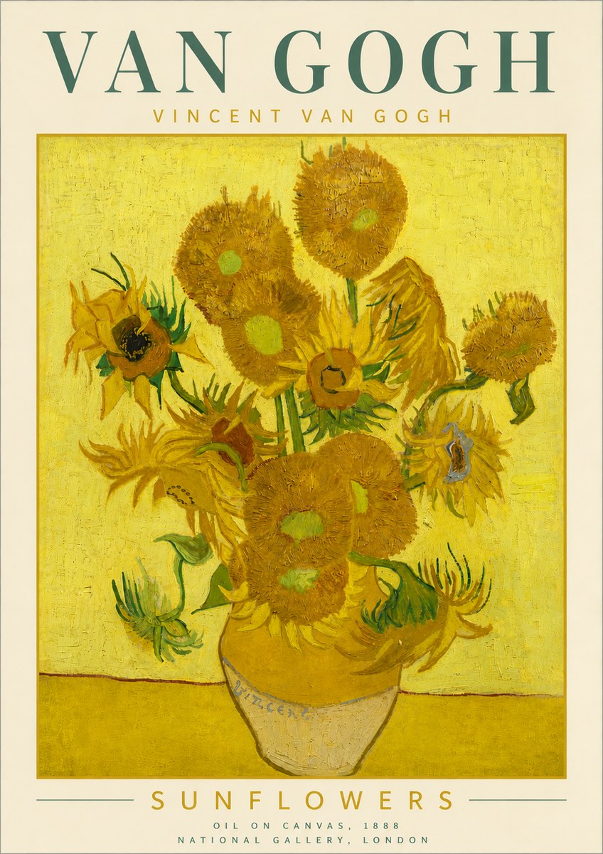 Van Gogh Sunflowers III No6 - Póster